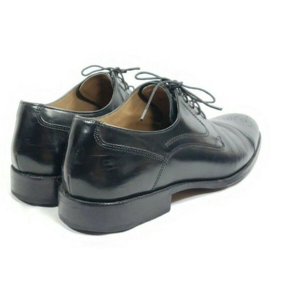 Johnston & Murphy Cap Toe Oxfords Men's Size 8.5 Black Leather - Picture 7 of 8
